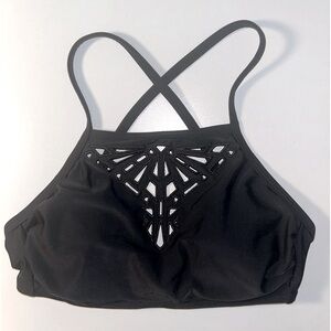 Xhilaration Size XS Black Halter Bathing Suit Top